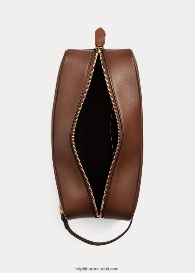 Ralph Lauren miehet welington kiillotettu vasikannahkainen matkalaukku 0Z24ZR8997 kastanja