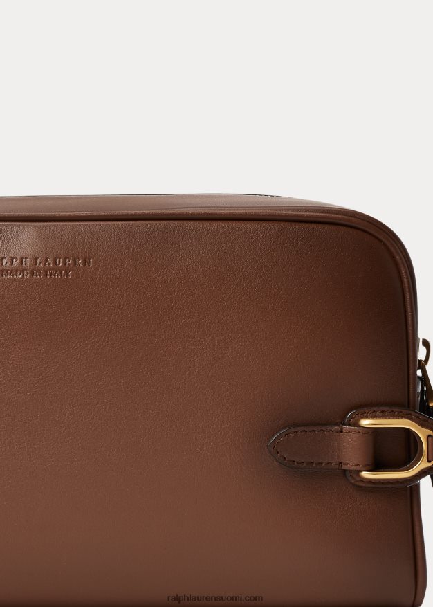 Ralph Lauren miehet welington kiillotettu vasikannahkainen matkalaukku 0Z24ZR8997 kastanja