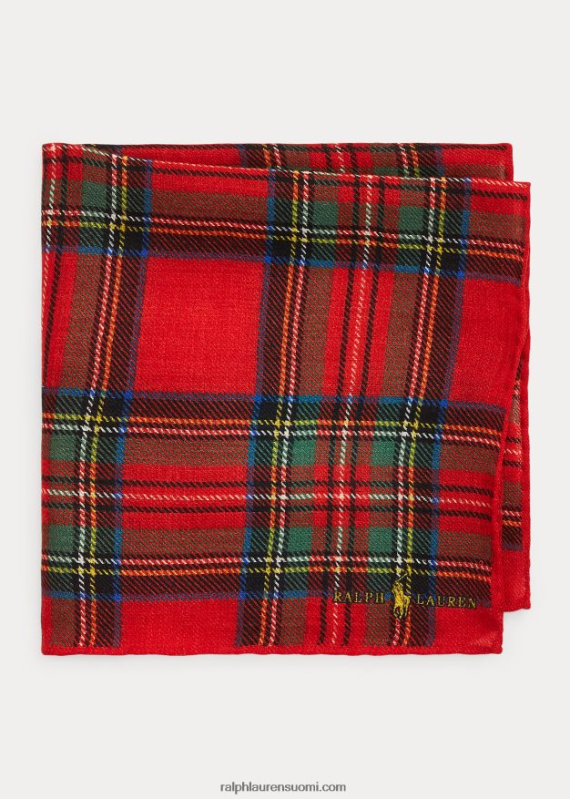 Ralph Lauren miehet ruudullinen villainen tasku neliö 0Z24ZR2280 punainen multi