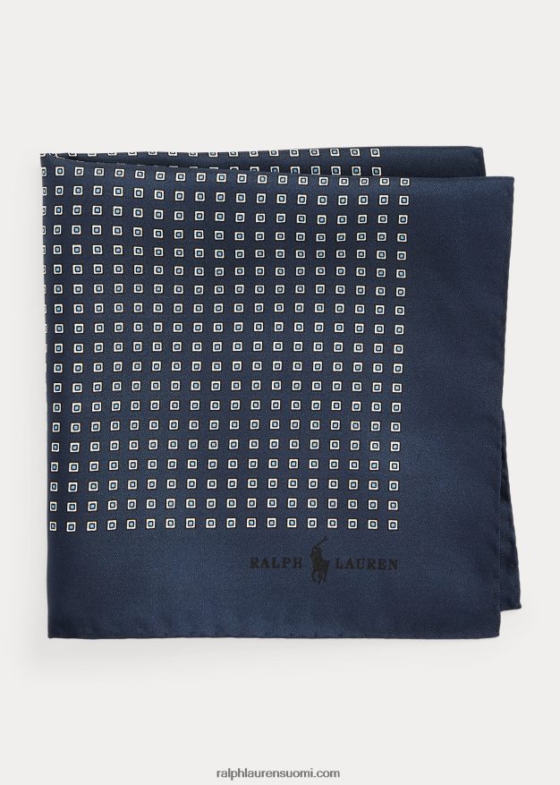Ralph Lauren miehet siisti silkkitaskuinen neliö 0Z24ZR2514 laivasto