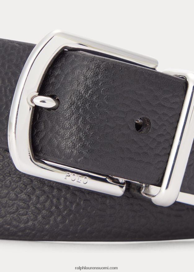 Ralph Lauren miehet käännettävä pikkukivi nahkavyö 0Z24ZR2572 musta/laivasto