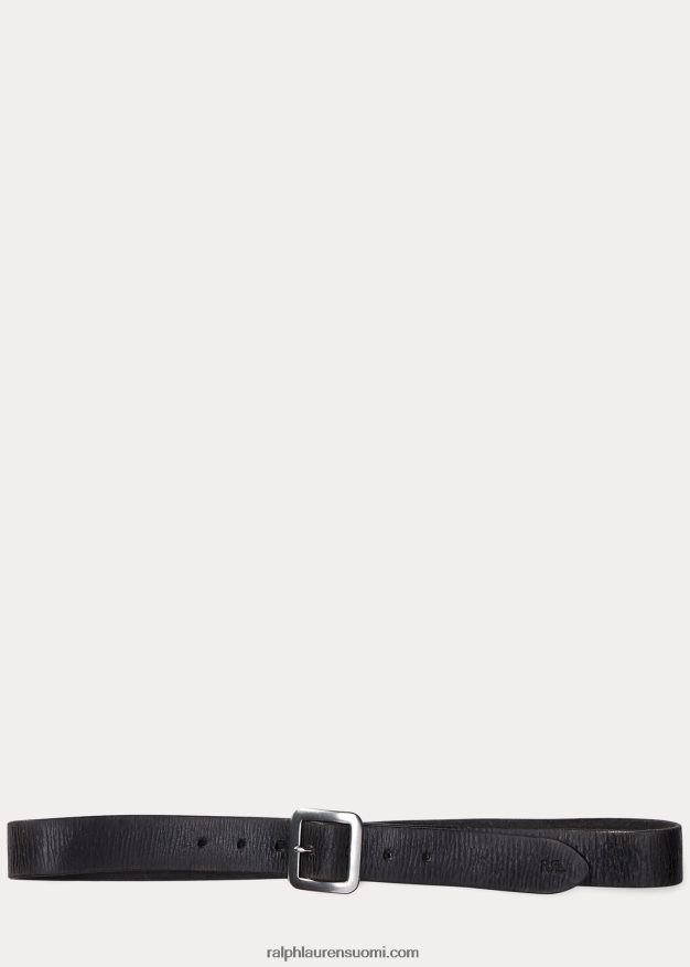Ralph Lauren miehet käsin kiillotettu nahkavyö 0Z24ZR8901 vintage musta