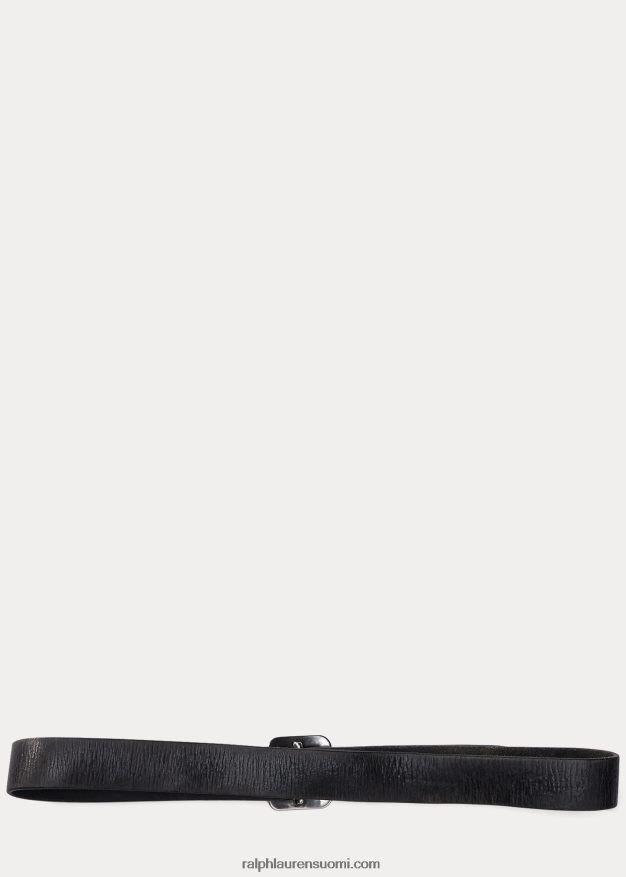 Ralph Lauren miehet käsin kiillotettu nahkavyö 0Z24ZR8901 vintage musta