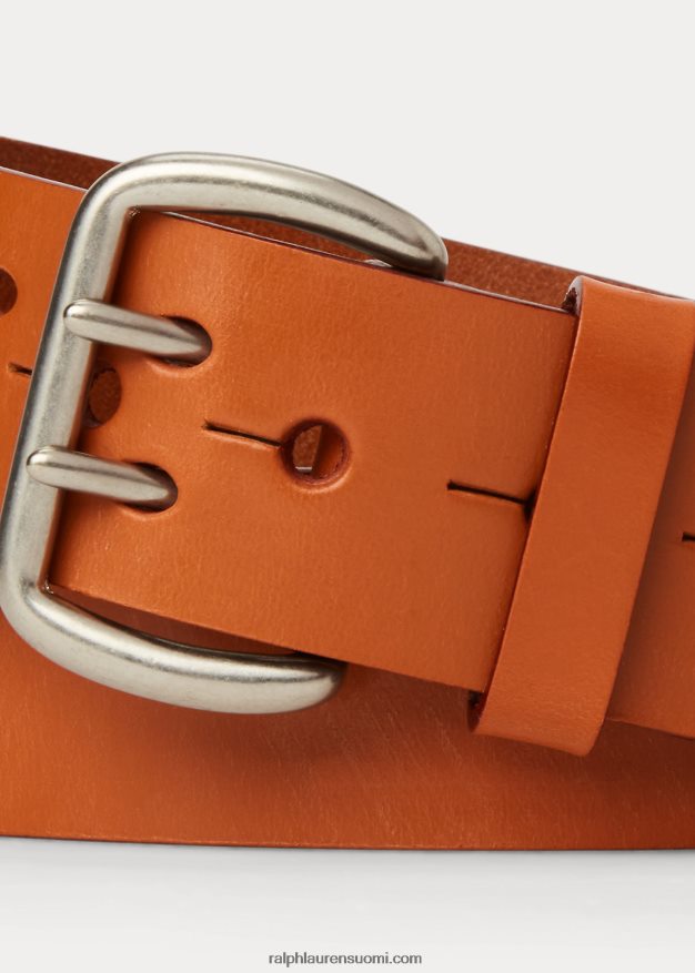 Ralph Lauren miehet kaksipiikkinen nahkavyö 0Z24ZR2335 rusketus
