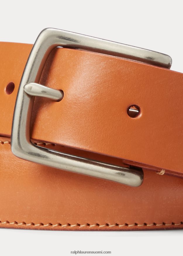 Ralph Lauren miehet messinki-solki nahkavyö 0Z24ZR2479 rusketus