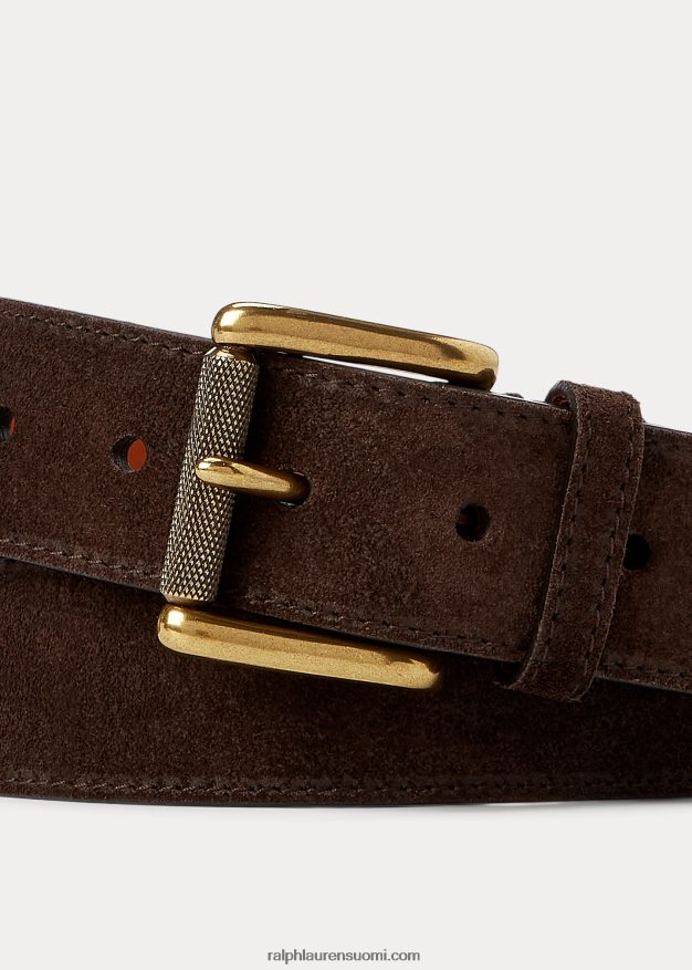 Ralph Lauren miehet mokkanahkainen rullasolkivyö 0Z24ZR2219 dk ruskea