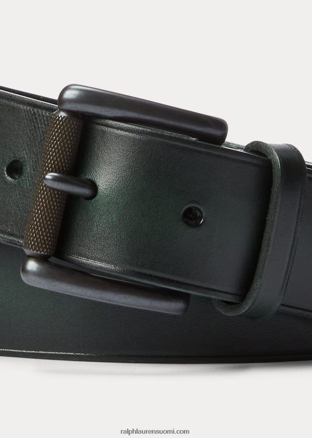 Ralph Lauren miehet nahkainen rulla-solkivyö 0Z24ZR8967 kilpa-vihreä