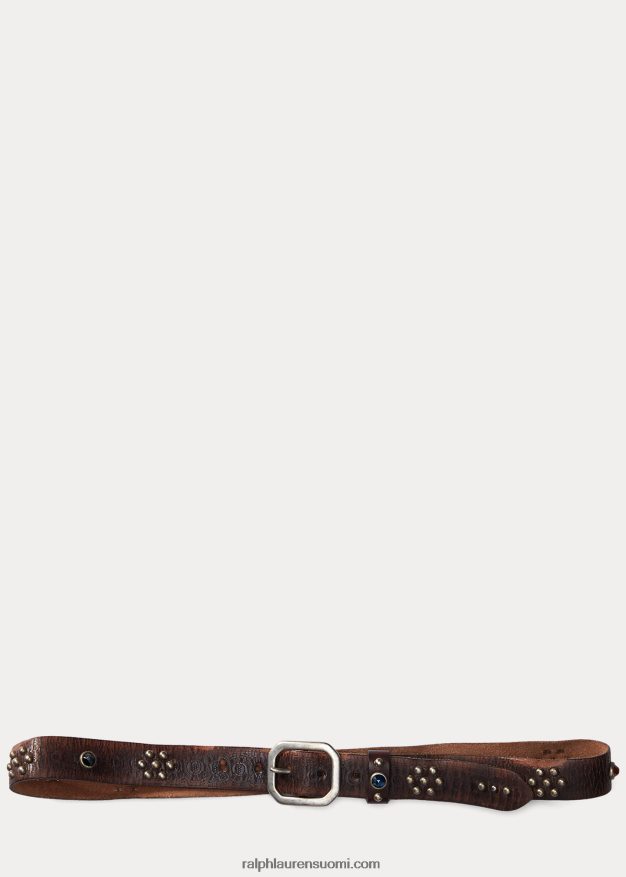 Ralph Lauren miehet nastoitettu nahkavyö 0Z24ZR8900 vintage musta