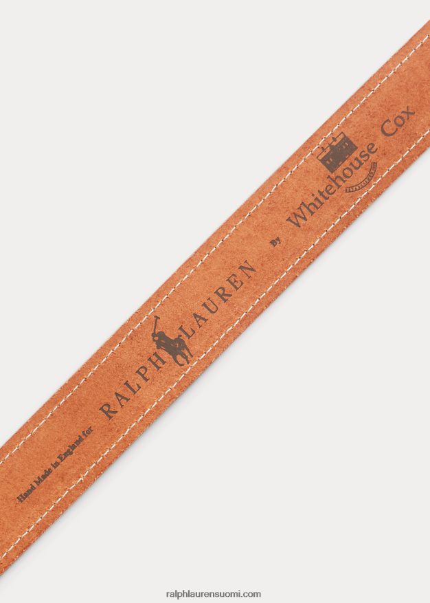 Ralph Lauren miehet päällysommeltu nahkavyö 0Z24ZR2470 ruskeanruskea