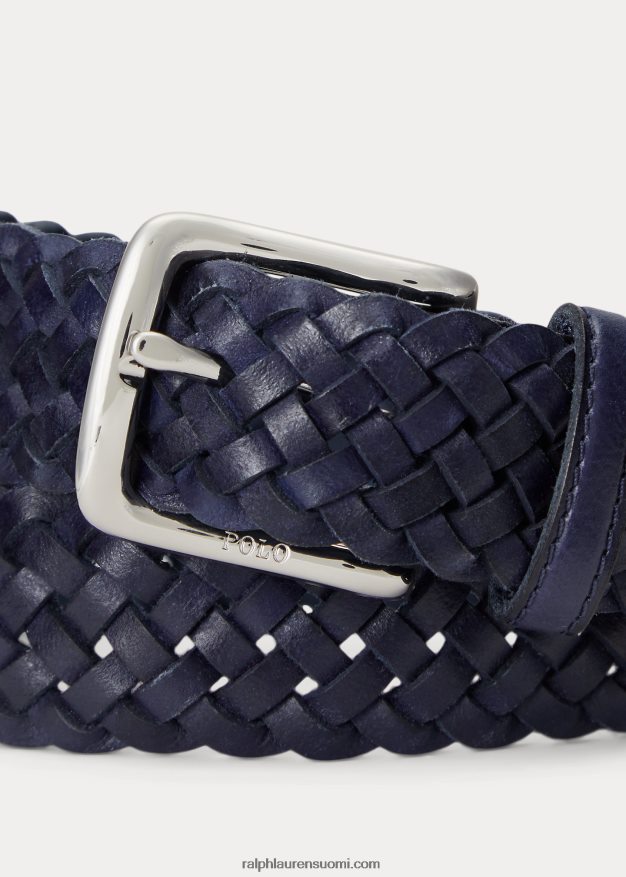 Ralph Lauren miehet punottu vachetta nahkavyö 0Z24ZR2361 newportin laivasto