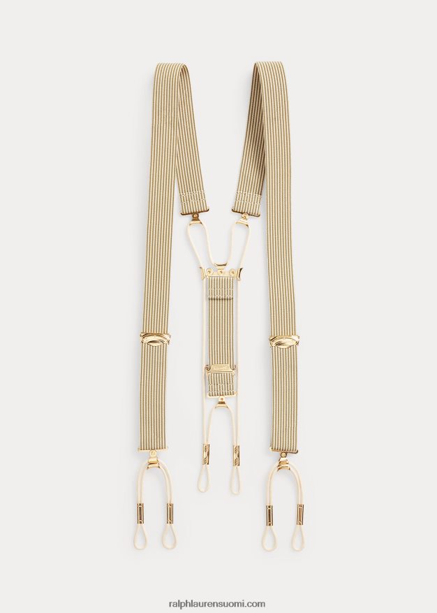 Ralph Lauren miehet raidalliset venytyshousut 0Z24ZR8846 kerma/oliivi