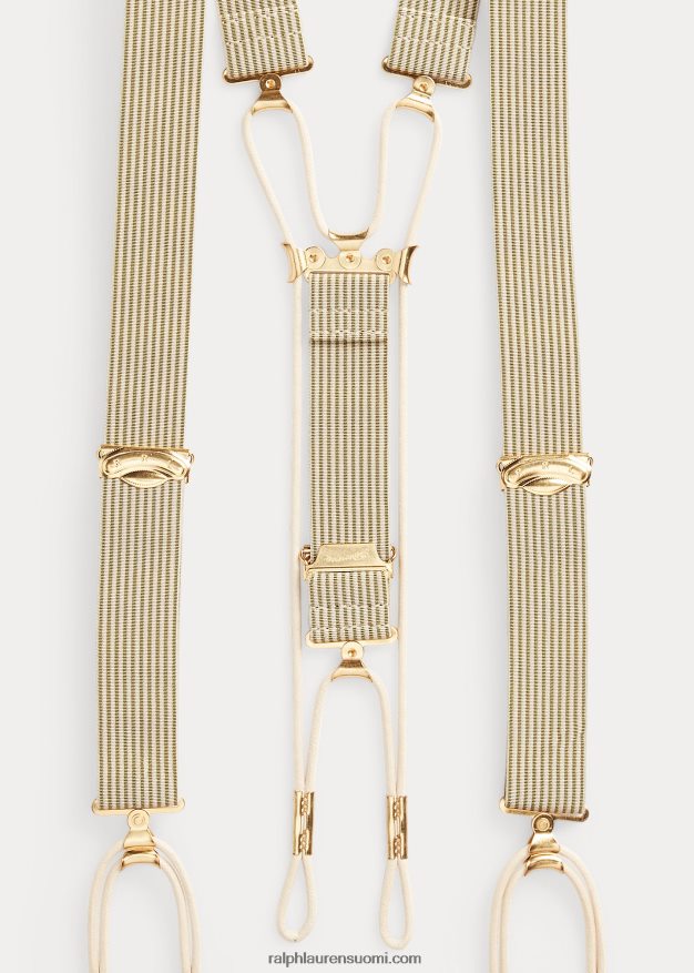 Ralph Lauren miehet raidalliset venytyshousut 0Z24ZR8846 kerma/oliivi