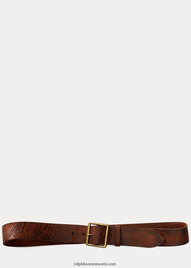 Ralph Lauren miehet rasittunut nahkavyö 0Z24ZR8894 ahdistunut rusketus
