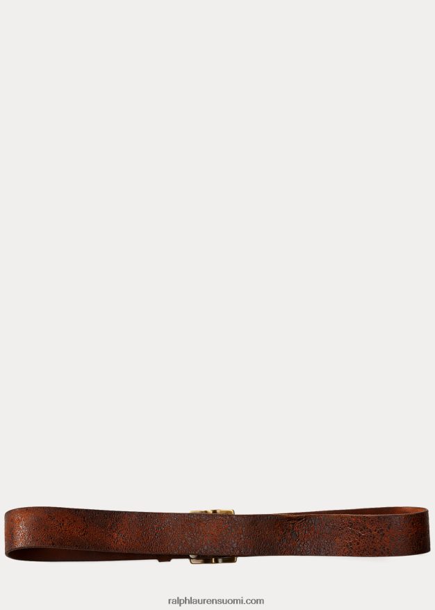 Ralph Lauren miehet rasittunut nahkavyö 0Z24ZR8894 ahdistunut rusketus