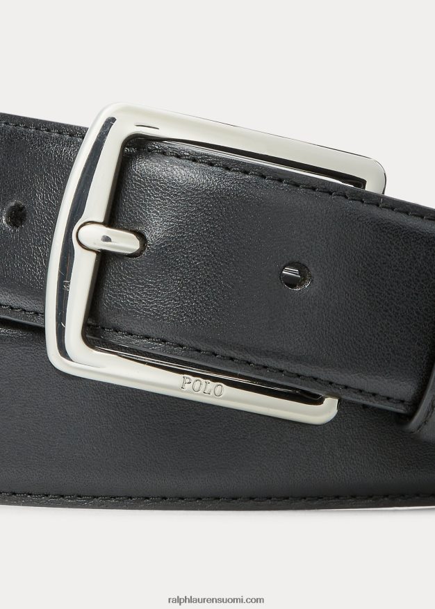 Ralph Lauren miehet täysjyvänahkainen mekkovyö 0Z24ZR2566 musta