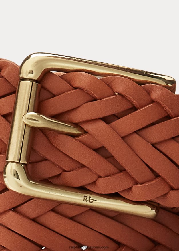 Ralph Lauren miehet urheilijan punottu nahkavyö 0Z24ZR8976 kulta