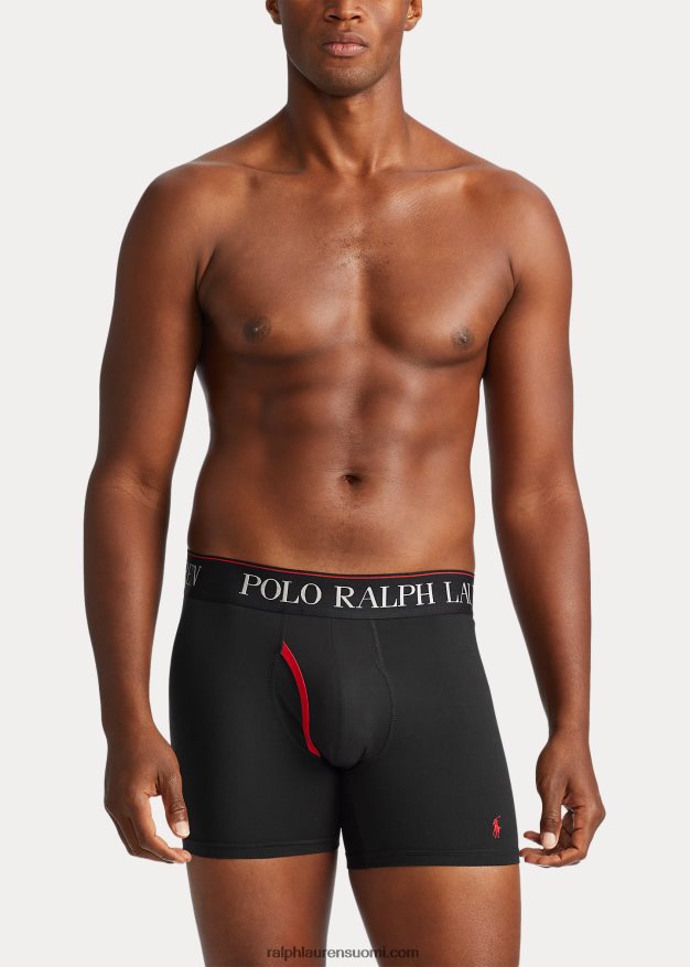 Ralph Lauren miehet 4d-flex boxer shortsit 3 kpl 0Z24ZR8576 musta