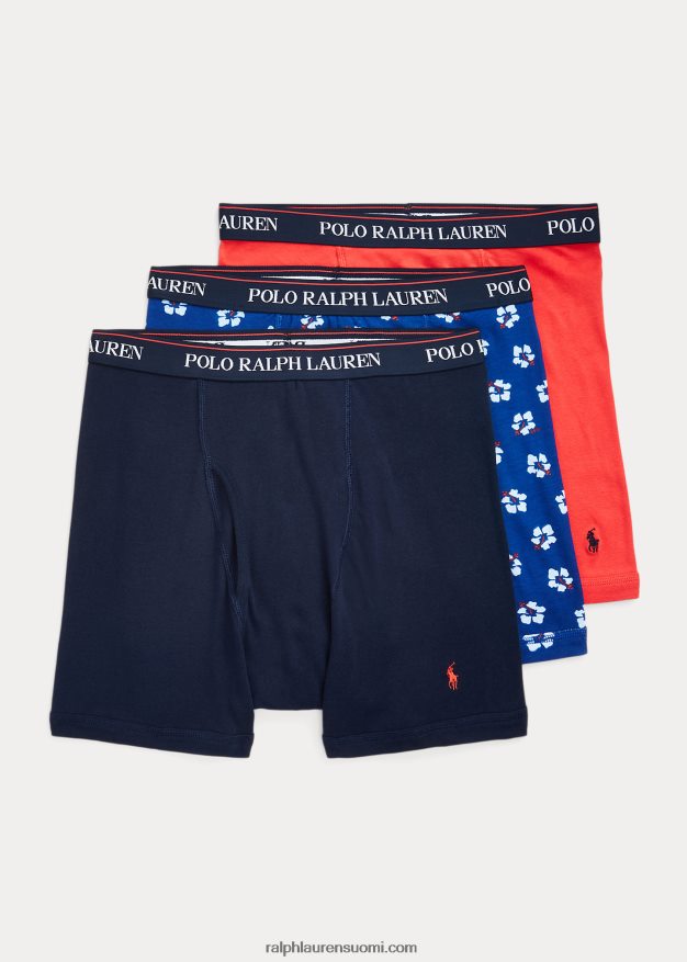 Ralph Lauren miehet Wicking boxer shortsit 3 kpl 0Z24ZR590 laivastonsininen/kuninkaallinen hibiscusprintti