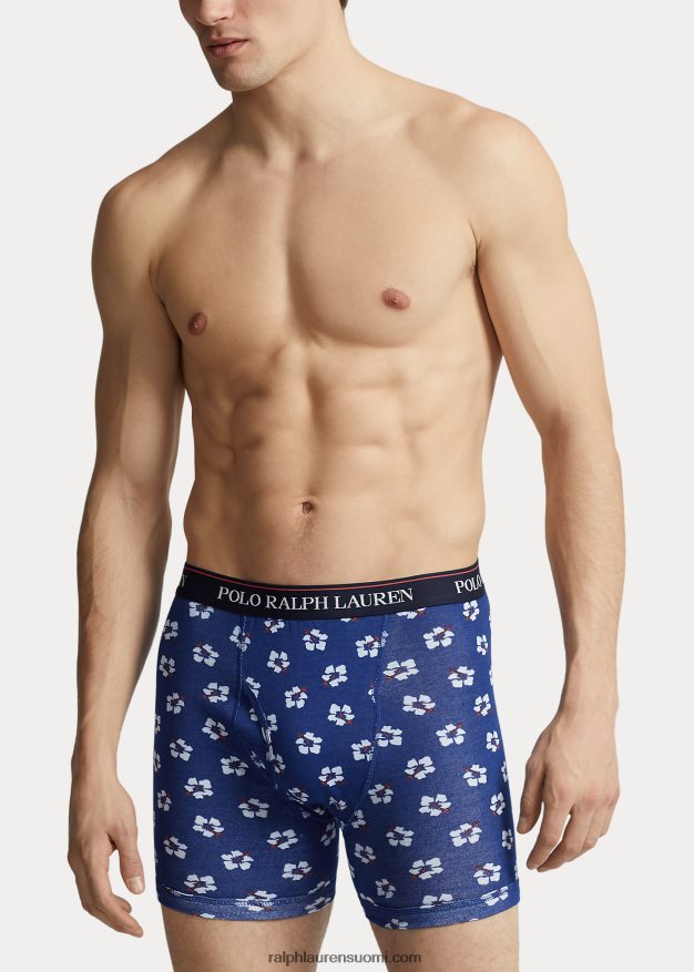 Ralph Lauren miehet Wicking boxer shortsit 3 kpl 0Z24ZR590 laivastonsininen/kuninkaallinen hibiscusprintti
