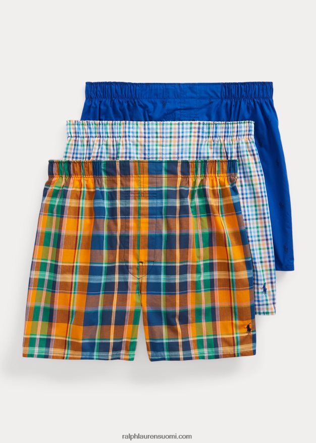 Ralph Lauren miehet klassinen boxer 3-pakkaus 0Z24ZR259 safiiri ruudullinen / länsimainen
