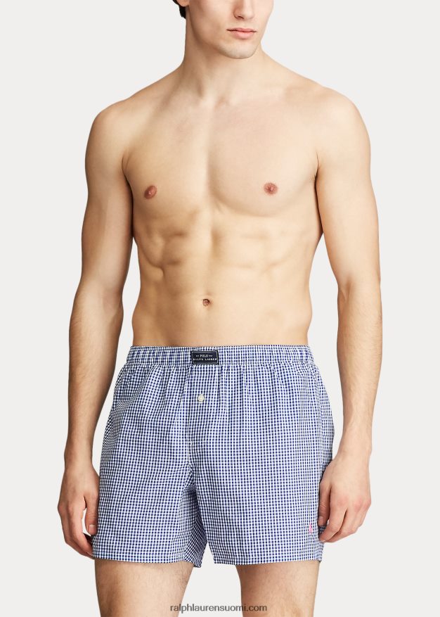 Ralph Lauren miehet kudottu puuvillaboksi 0Z24ZR196 sininen gingham