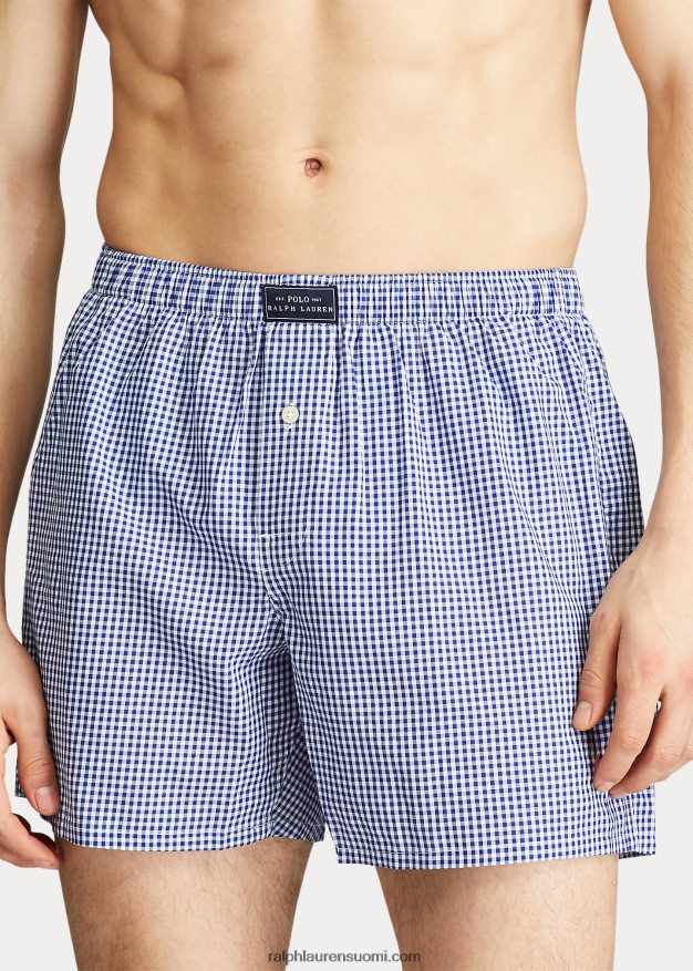 Ralph Lauren miehet kudottu puuvillaboksi 0Z24ZR196 sininen gingham