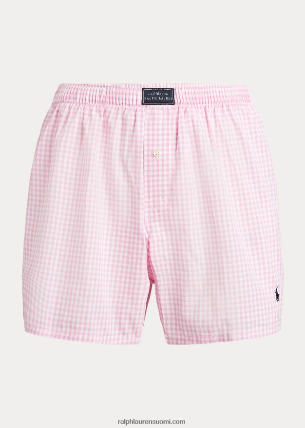 Ralph Lauren miehet kudottu puuvillaboksi 0Z24ZR197 vaaleanpunainen gingham