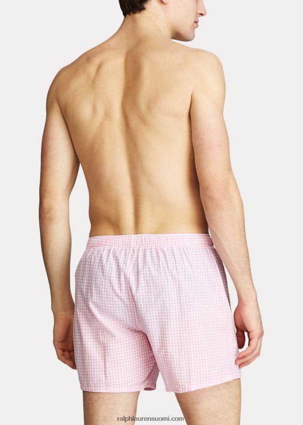 Ralph Lauren miehet kudottu puuvillaboksi 0Z24ZR197 vaaleanpunainen gingham