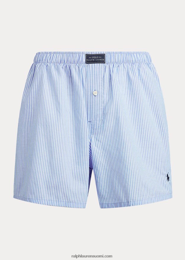 Ralph Lauren miehet kudottu puuvillaboksi 0Z24ZR198 laivasto raita