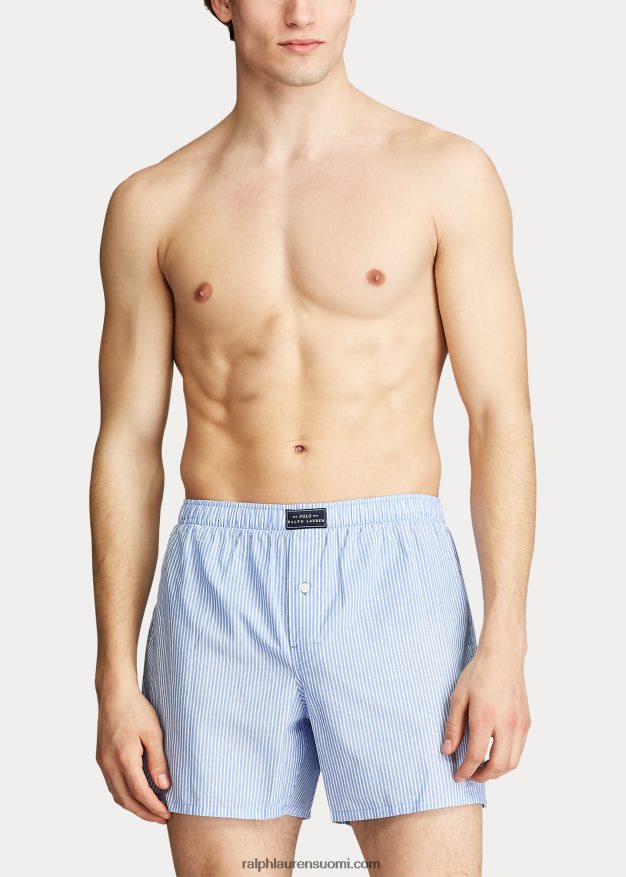 Ralph Lauren miehet kudottu puuvillaboksi 0Z24ZR198 laivasto raita