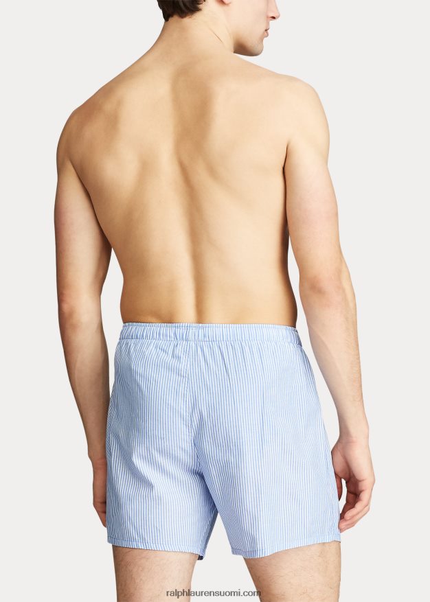 Ralph Lauren miehet kudottu puuvillaboksi 0Z24ZR198 laivasto raita