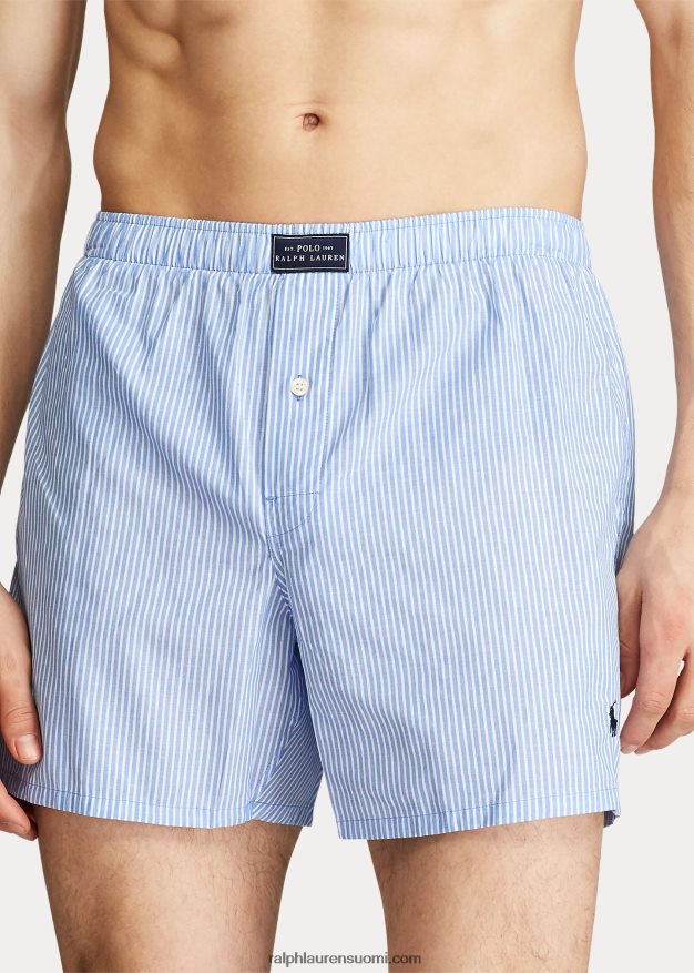 Ralph Lauren miehet kudottu puuvillaboksi 0Z24ZR198 laivasto raita