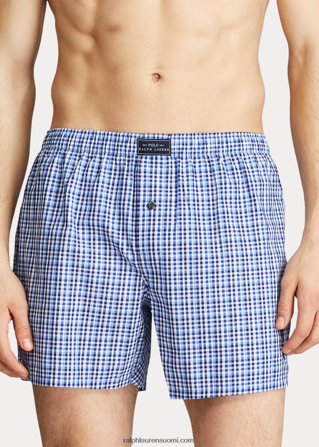 Ralph Lauren miehet kudottu puuvillaboksi 0Z24ZR199 jeffereson ruudullinen