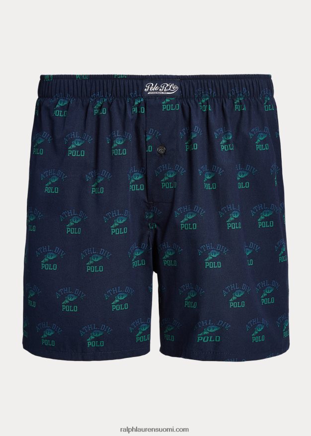 Ralph Lauren miehet logoprintti puuvillaboksi 0Z24ZR351 laivasto printti