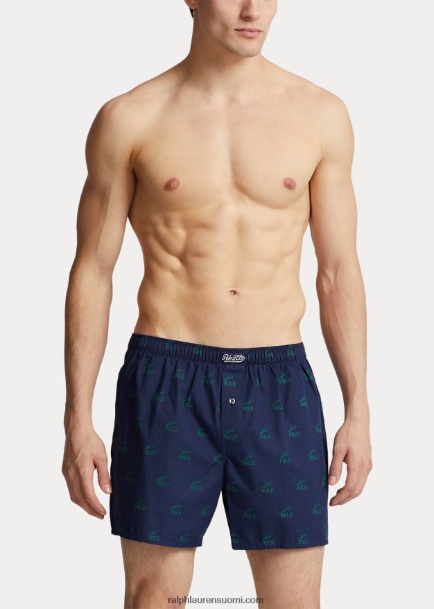 Ralph Lauren miehet logoprintti puuvillaboksi 0Z24ZR351 laivasto printti