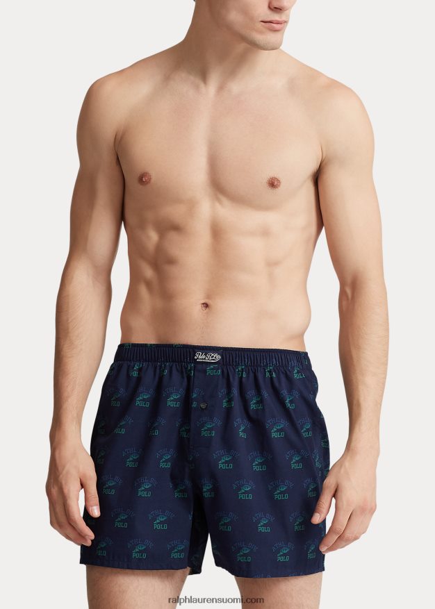 Ralph Lauren miehet logoprintti puuvillaboksi 0Z24ZR351 laivasto printti