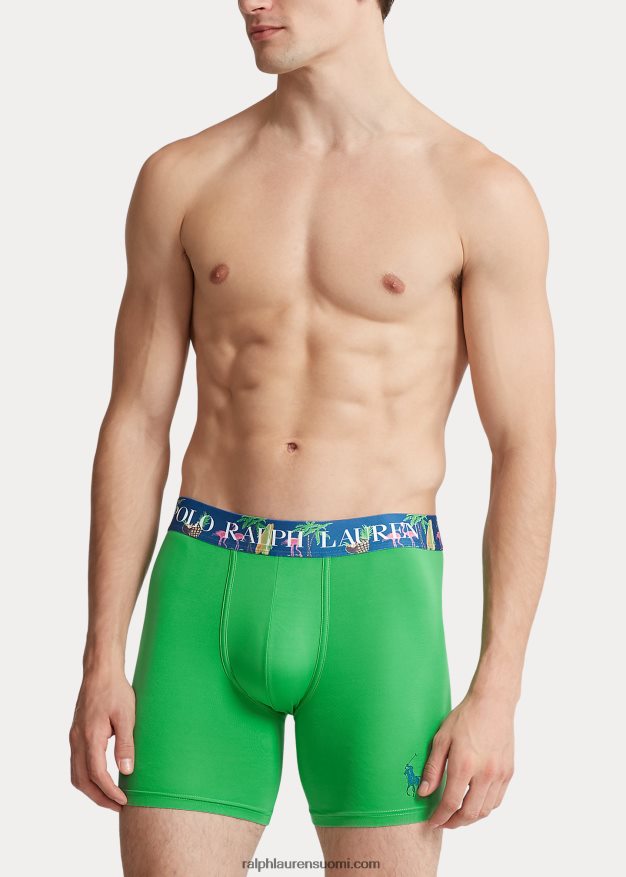 Ralph Lauren miehet mikrokuituliina bokserit 0Z24ZR262 golfvihreä / graafinen kuninkaallinen