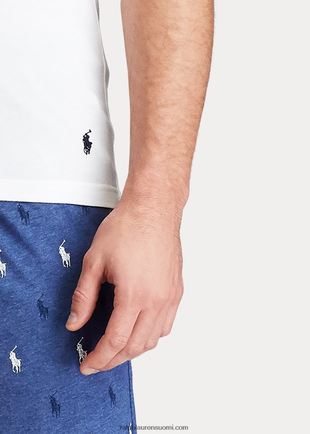 Ralph Lauren miehet ohut joustava v-pääntie aluspaita 3 kpl 0Z24ZR407 valkoinen
