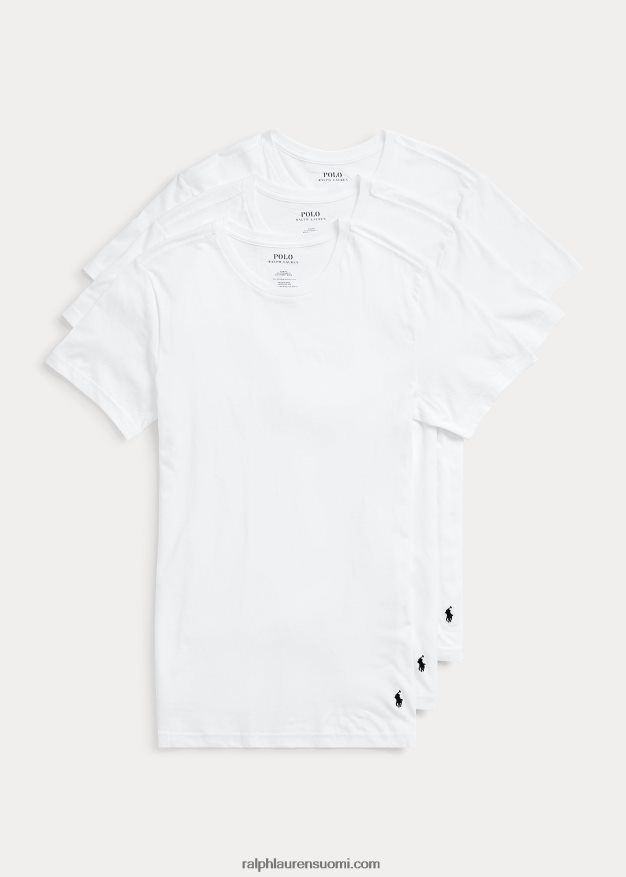 Ralph Lauren miehet ohut puuvillainen crewneck aluspaita 3 kpl 0Z24ZR240 valkoinen