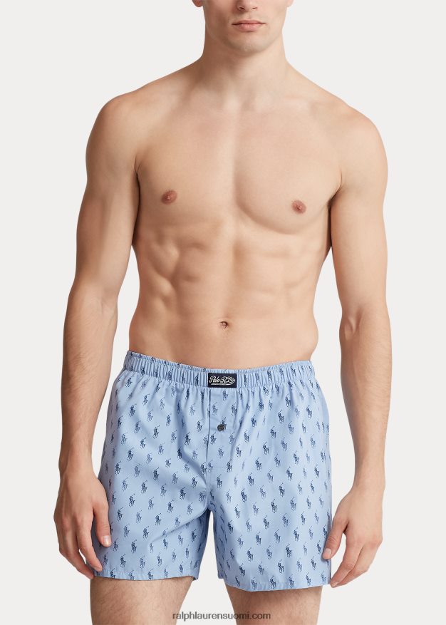 Ralph Lauren miehet poni-puuvillaboksieri 0Z24ZR436 blue/canyon blue riviera