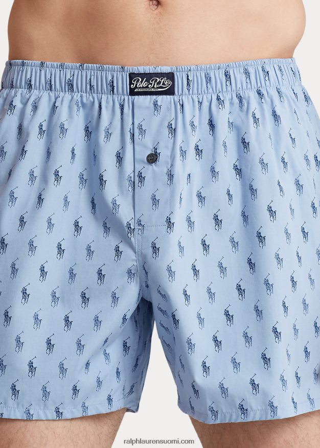 Ralph Lauren miehet poni-puuvillaboksieri 0Z24ZR436 blue/canyon blue riviera