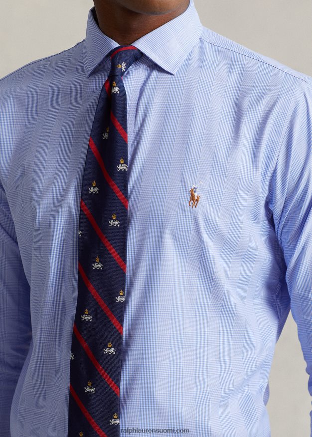 Ralph Lauren miehet Klassisen istuvuuden ruudullinen suorituspaita 0Z24ZR8488 vaaleansininen/valkoinen