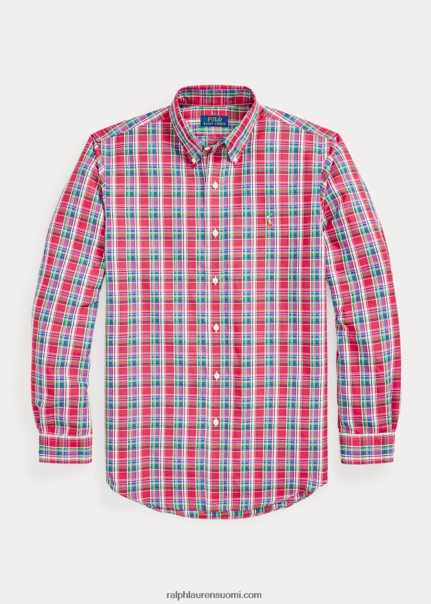 Ralph Lauren miehet Klassisen istuvuuden ruudullinen suorituspaita 0Z24ZR8668 syvä pinkki/kuninkaallinen multi