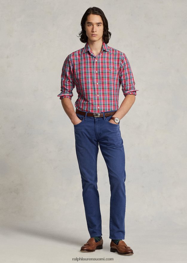 Ralph Lauren miehet Klassisen istuvuuden ruudullinen suorituspaita 0Z24ZR8668 syvä pinkki/kuninkaallinen multi