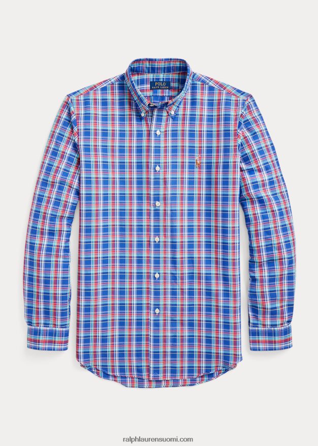 Ralph Lauren miehet Klassisen istuvuuden ruudullinen suorituspaita 0Z24ZR8669 kuninkaallinen/syvän pinkki multi