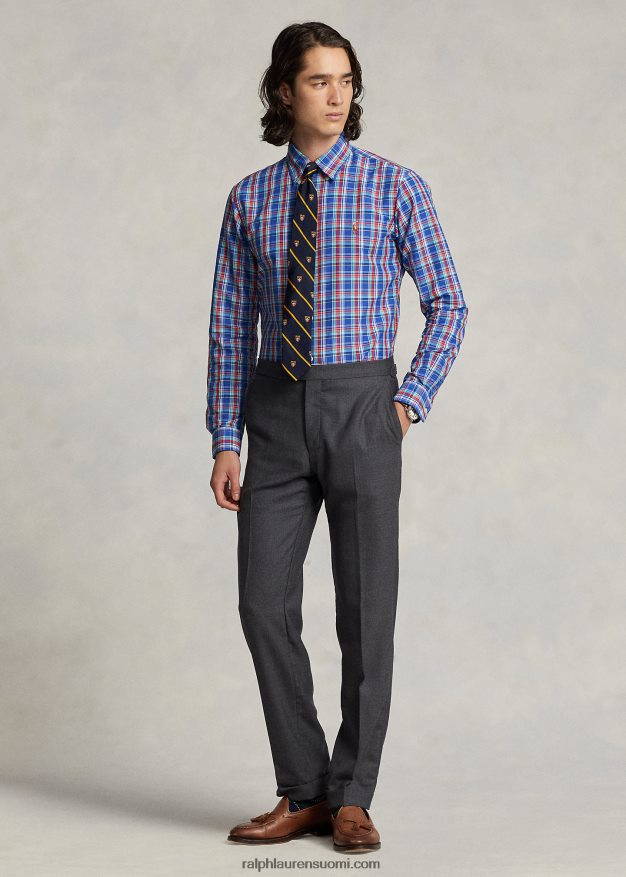 Ralph Lauren miehet Klassisen istuvuuden ruudullinen suorituspaita 0Z24ZR8669 kuninkaallinen/syvän pinkki multi