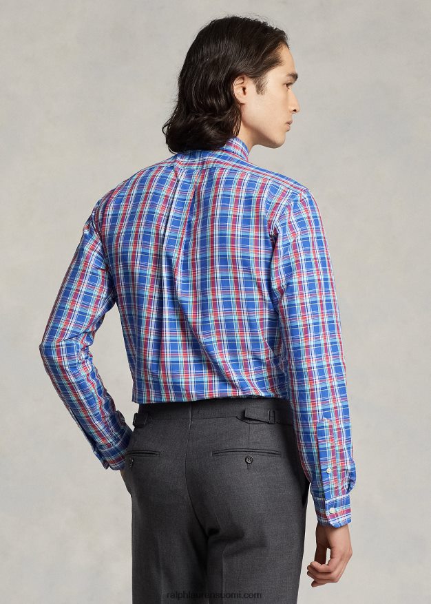 Ralph Lauren miehet Klassisen istuvuuden ruudullinen suorituspaita 0Z24ZR8669 kuninkaallinen/syvän pinkki multi