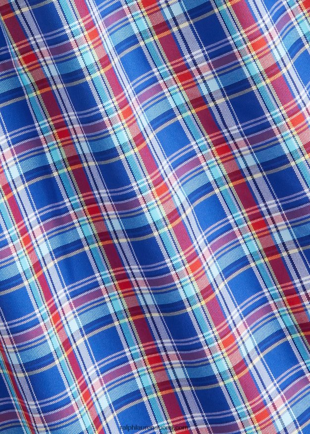 Ralph Lauren miehet Klassisen istuvuuden ruudullinen suorituspaita 0Z24ZR8669 kuninkaallinen/syvän pinkki multi