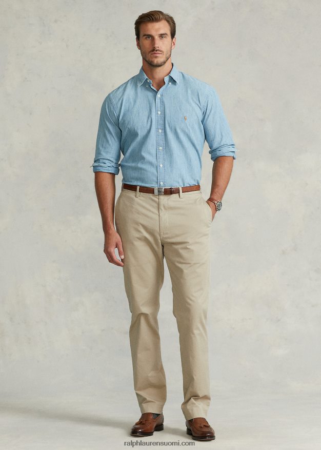 Ralph Lauren miehet chambray paita 0Z24ZR1870 vaalea indigo