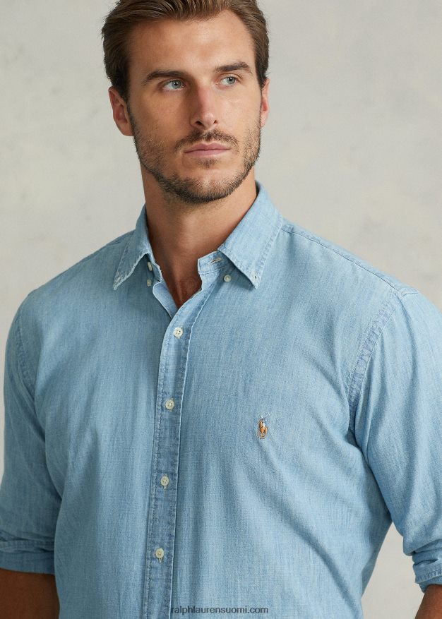 Ralph Lauren miehet chambray paita 0Z24ZR1870 vaalea indigo